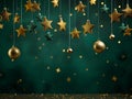 Christmas Background Baubles with Star Lights