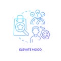 Elevate mood blue gradient concept icon
