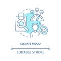 Elevate mood turquoise concept icon