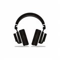 Sonic Elegance: Black Over-Ear Headphones Icon on White