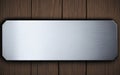 Elevate Your Branding with Blank Polished Silver Plate on Wooden Background.