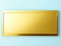 Elevate Your Business with Blank Golden Name Plate on Glass Background. Royalty Free Stock Photo