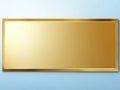 Elevate Your Business with Blank Golden Name Plate on Light Blue Background. Royalty Free Stock Photo