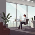 AIGenerated Office Backgrounds & Business-Themed Patterns for Professional Designs Royalty Free Stock Photo