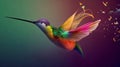 Elevate Your Data Flow with the Harmony of Digital Hummingbird Flight. Royalty Free Stock Photo