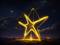 Ethereal Horizon: Yellow Neon Starlight Painting the Celestial Canvas