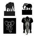 graceful elephant silhouette vector design - elegant wildlife graphic