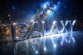 Stunning Long Exposure Galaxy Silver Metal Text Effect Customizable Design for Branding Posters and More Royalty Free Stock Photo