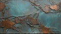 Rustic Elegance: Bronze Verdigris Slate Texture. AI generate