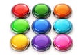 Dynamic 3D Glossy Round Buttons A Colorful Collection of UI Design Elements for Websites Apps and More
