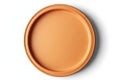 Charming Terracotta Round Serving Platter Rustic Elegance for Your Dining Table Royalty Free Stock Photo