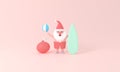 Elevate your festivities with a 3D rendering Santa Claus in a Summer Christmas ambiance. Craft imaginative decor blending seasonal