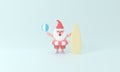 Elevate your festivities with a 3D rendering Santa Claus in a Summer Christmas ambiance. Craft imaginative decor blending seasonal