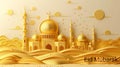 Elevate your greetings with these stylish golden eid mubarak cards