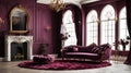 Elevate your home with the sophistication of this Burgundy Victorian-style living room