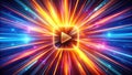 Stunning Long Exposure Play Button Images Captivating Visuals for Video Launches Streaming Promotions and Multimedia Royalty Free Stock Photo