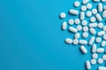 Medical Pills and Capsules Isolated on Colorful Background AI Generated Illustration