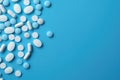 Medical Pills and Capsules Isolated on Colorful Background AI Generated Illustration