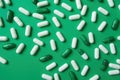 Medical Pills and Capsules Isolated on Colorful Background AI Generated Illustration