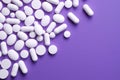 Medical Pills and Capsules Isolated on Colorful Background AI Generated Illustration