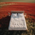 Poppy Dreams: Aerial Retreat with a Kingsize Bed in Bloom