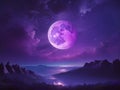 Ethereal Indigo Charm: Enchanting Violet Lunar Illumination