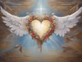 Celestial Embrace: Heart with Angel Wings