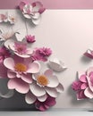 Elevate Your Space with Stunning 3D Flower Poster and Wallpaper. Royalty Free Stock Photo