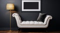 Elevate Your Space With A Stylish Black Velvet Couch And Artful Decor