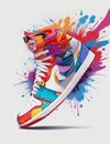 Urban Pulse: Colorful Graffiti Jordan 1 T-Shirt Art