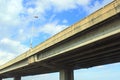 Elevated bridge with single street light