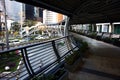 Elevated bridge or walkway along a major road in the central business district of Ortigas Center in Pasig City