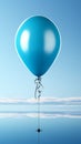 Elevated delight a solitary blue balloon floats against a clean white backdrop