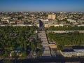 Elevated drone image of the Potemkin Stairs Odessa