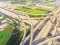 Elevated highway intersection near uptown Houston, Texas, USA Royalty Free Stock Photo