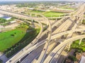 Elevated highway intersection near uptown Houston, Texas, USA Royalty Free Stock Photo