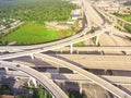 Elevated highway intersection near uptown Houston, Texas, USA Royalty Free Stock Photo