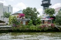 Elevated houses along the Chao Phraya River Royalty Free Stock Photo