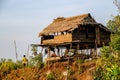 Elevated hut used as a hotel for rare tourists
