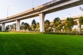 Elevated interchange highway bridge in Dusseldorf Royalty Free Stock Photo