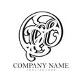 Elevated legacy luxury At Sign monogram logo outline