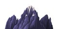 Elevated Mountain Peak and Summit with Bedrock Closeup Vector Illustration
