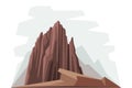 Elevated Mountain Peak and Summit with Bedrock Vector Illustration