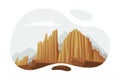 Elevated Mountain Peak and Summit with Bedrock Vector Illustration