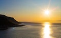 Elevated panoramic view of False Bay, Cape Town