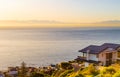 Elevated panoramic view of False Bay, Cape Town