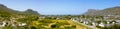 Elevated panoramic view of Fish Hoek residential neighbourhood, a small sleepy holiday destination in Cape Town Royalty Free Stock Photo