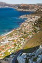 Elevated panoramic view of Kalk Bay Harbour in Cape Town Royalty Free Stock Photo