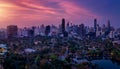 Elevated, panoramic view over the popular Lumphini Park, Bangkok