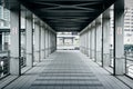 Elevated pedestrian walkway, in the Xinyi District, Taipei, Taiwan. Royalty Free Stock Photo